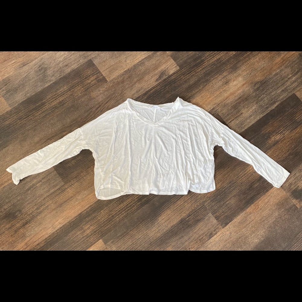 White long sleeve top